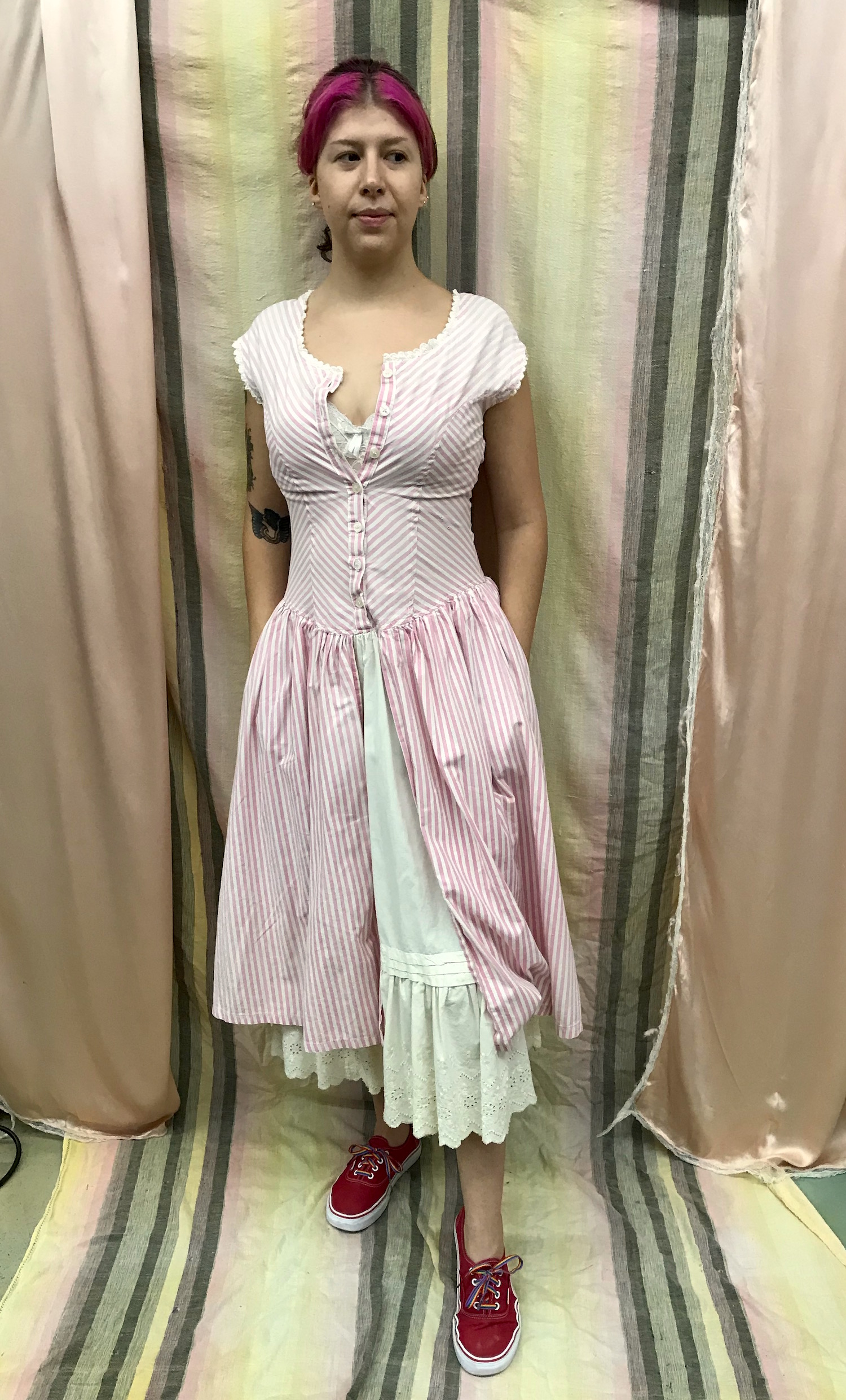 80's Candy Stripe Prairie Dress - Tucson Thrift Shop