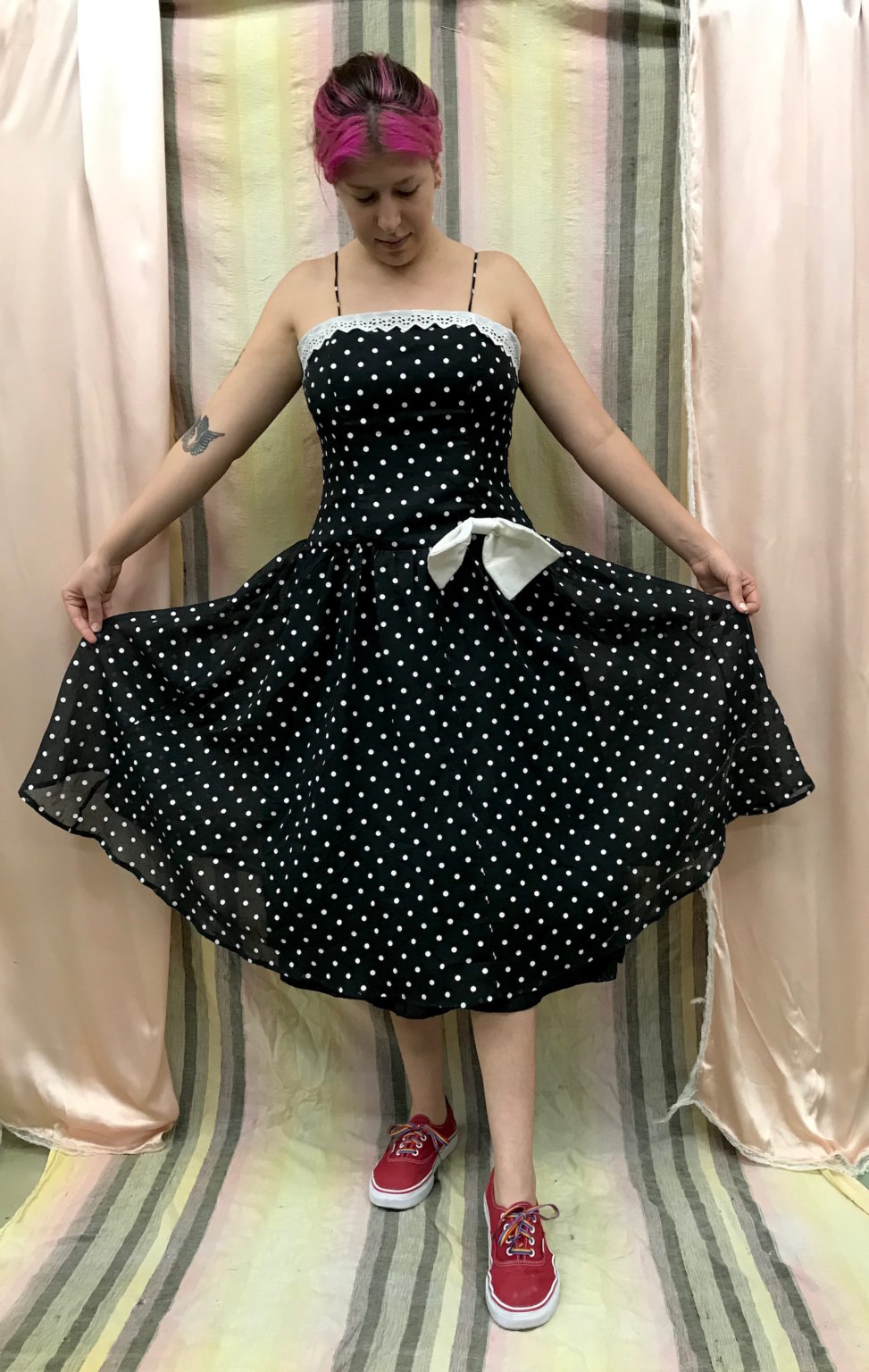 80s Vintage Polka Dot Dress Tucson Thrift Shop