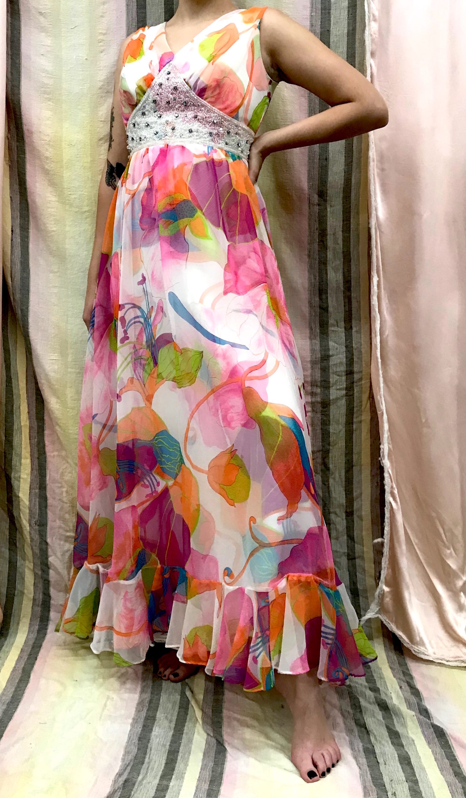 60's Prom Queen Maxi Dress - Tucson Thrift Shop